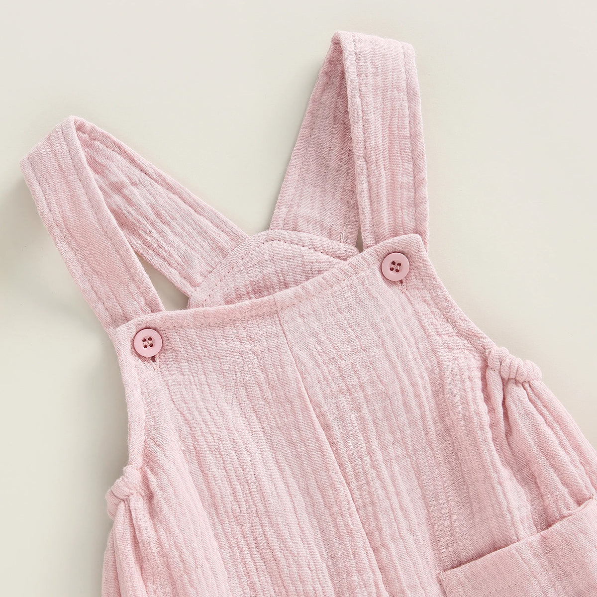 Combinaison Bébé Été à Bretelles – Barboteuse Sans Manches avec Poches