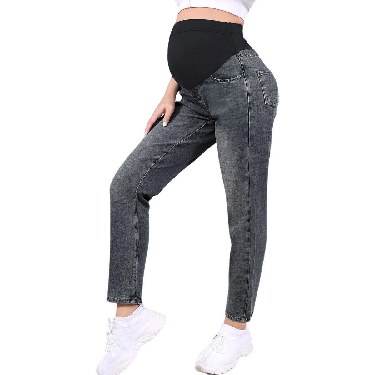 Jean Maternité Large – Taille Haute Ajustable & Maintien Ventre