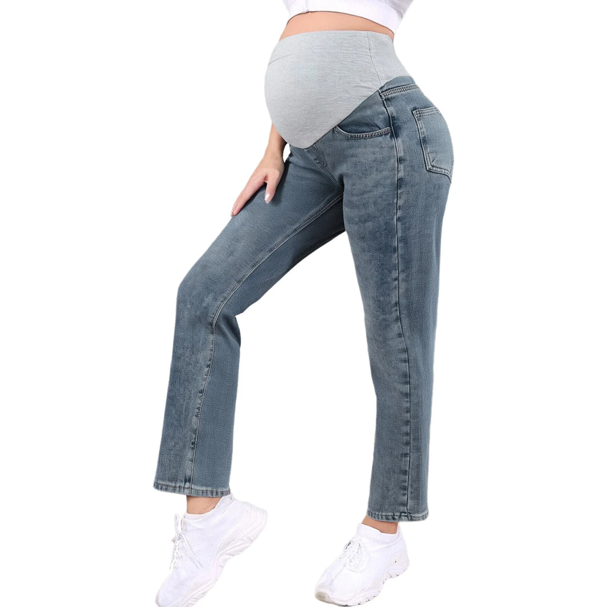 Jean Maternité Large – Taille Haute Ajustable & Maintien Ventre