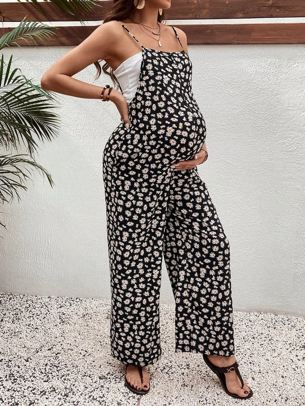 Pantalon Maternité Style Bohème – Imprimé Floral, Coupe Loose