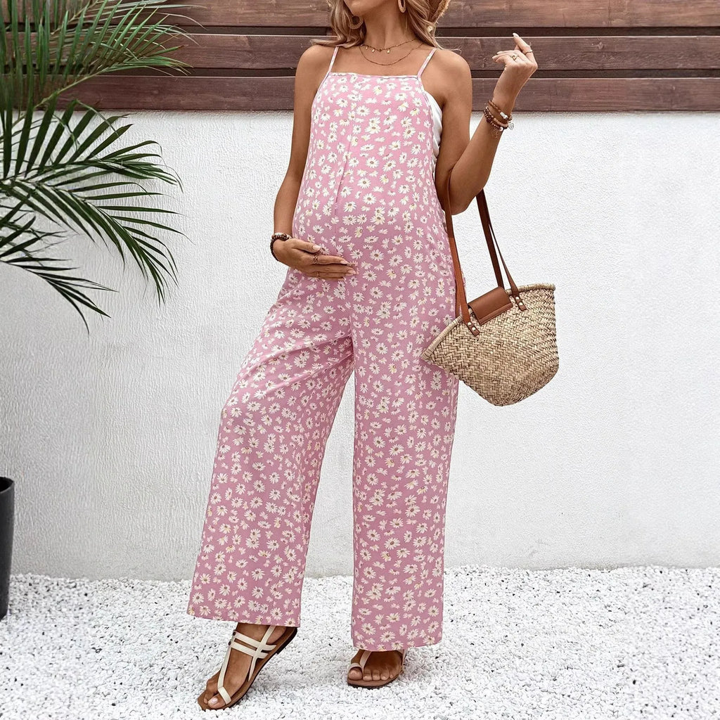 Pantalon Maternité Style Bohème – Imprimé Floral, Coupe Loose