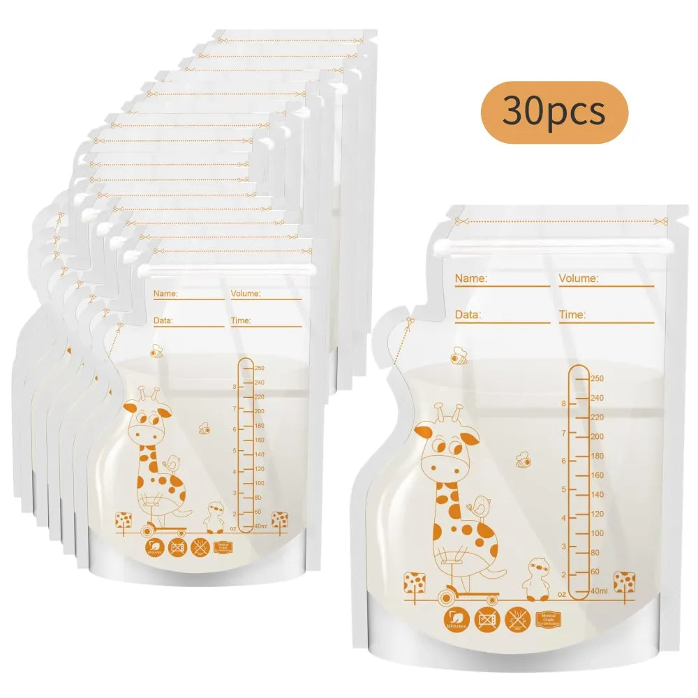 Muttermilchbeutel Giraffe – 250 ml, BPA-frei, auslaufsicher
