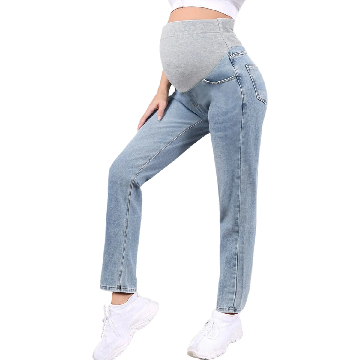 Jean Maternité Large – Taille Haute Ajustable & Maintien Ventre